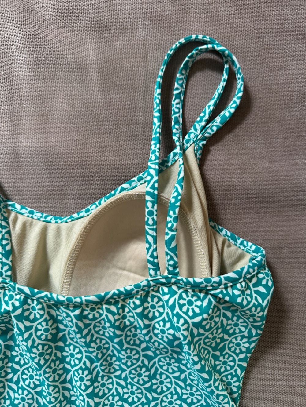 Teal Patterned One-Piece Swimsuit - Picture 6 of 8